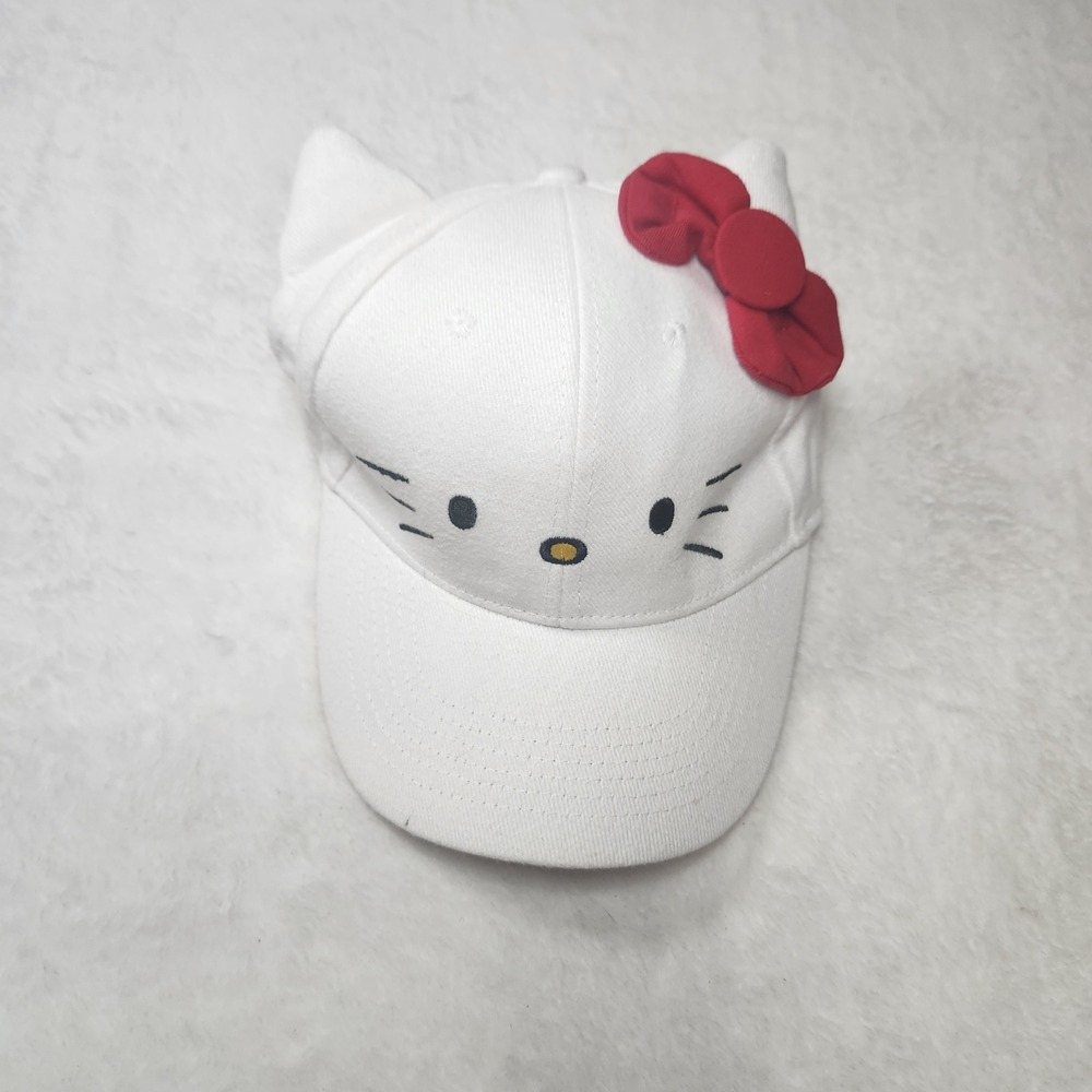 Loungefly Sanrio Hello Kitty 3D Ears Red Bow White Baseball Cap Hat 2018 Reissue